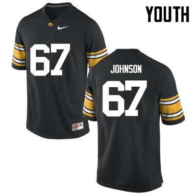 Youth Iowa Hawkeyes #67 Jaleel Johnson College Football Jerseys-Black